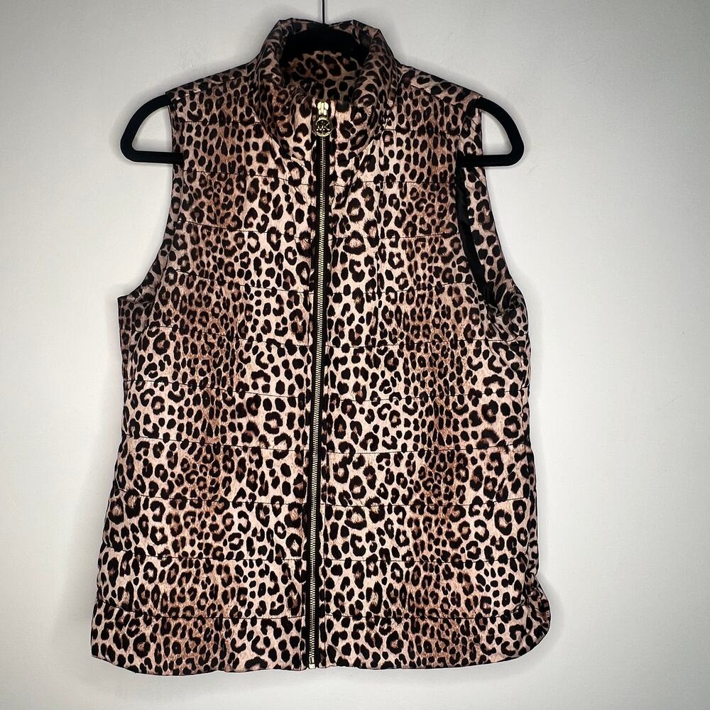 Michael Kors Leopard Puffer Vest Size M - Picture 6 of 8